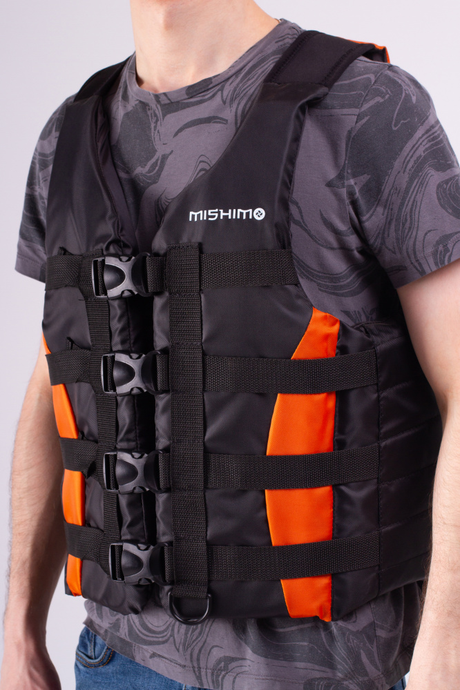Жилет спасательный MISHIMO PRO Премиум качества Черно-оранжевый в Грозном
