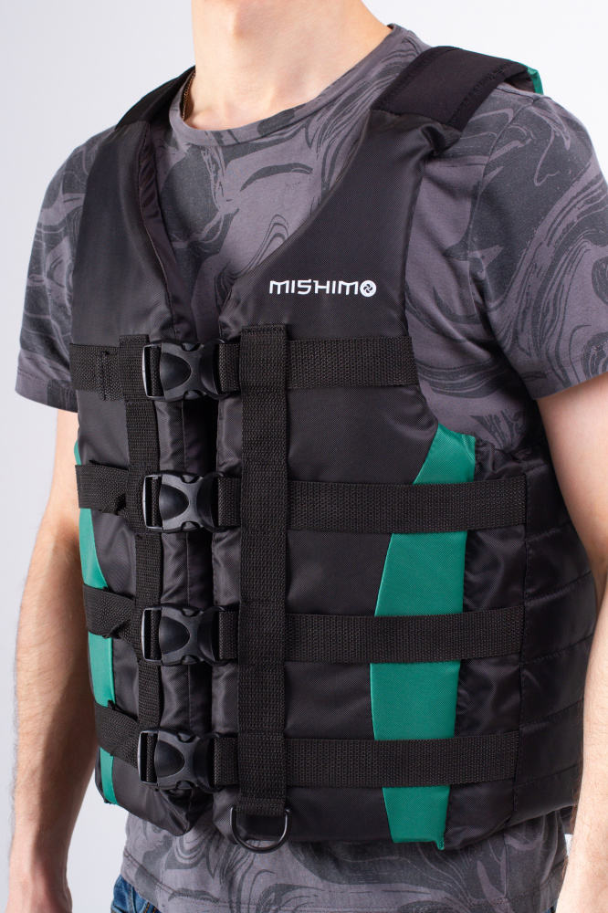 Жилет спасательный MISHIMO PRO Премиум качества Черно-зеленый в Грозном