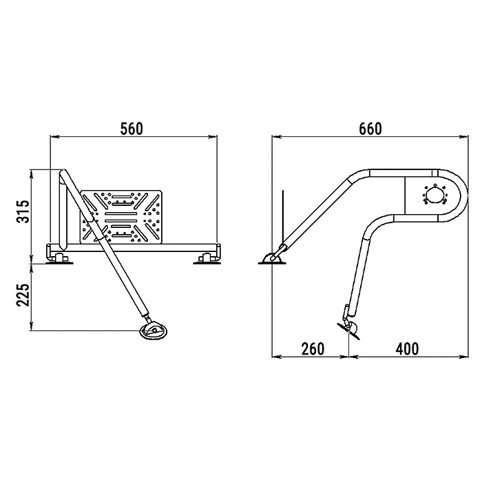 Стойка рулевая с креплением на баллон надувной лодки 25мм в Грозном