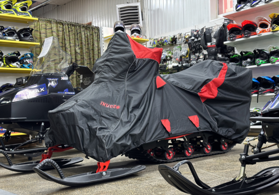 Чехол транспорт. снегохода IKUDZO HUNTER черно-красный Оксфорд ПРЕМИУМ качества с лого IKUDZO в Грозном