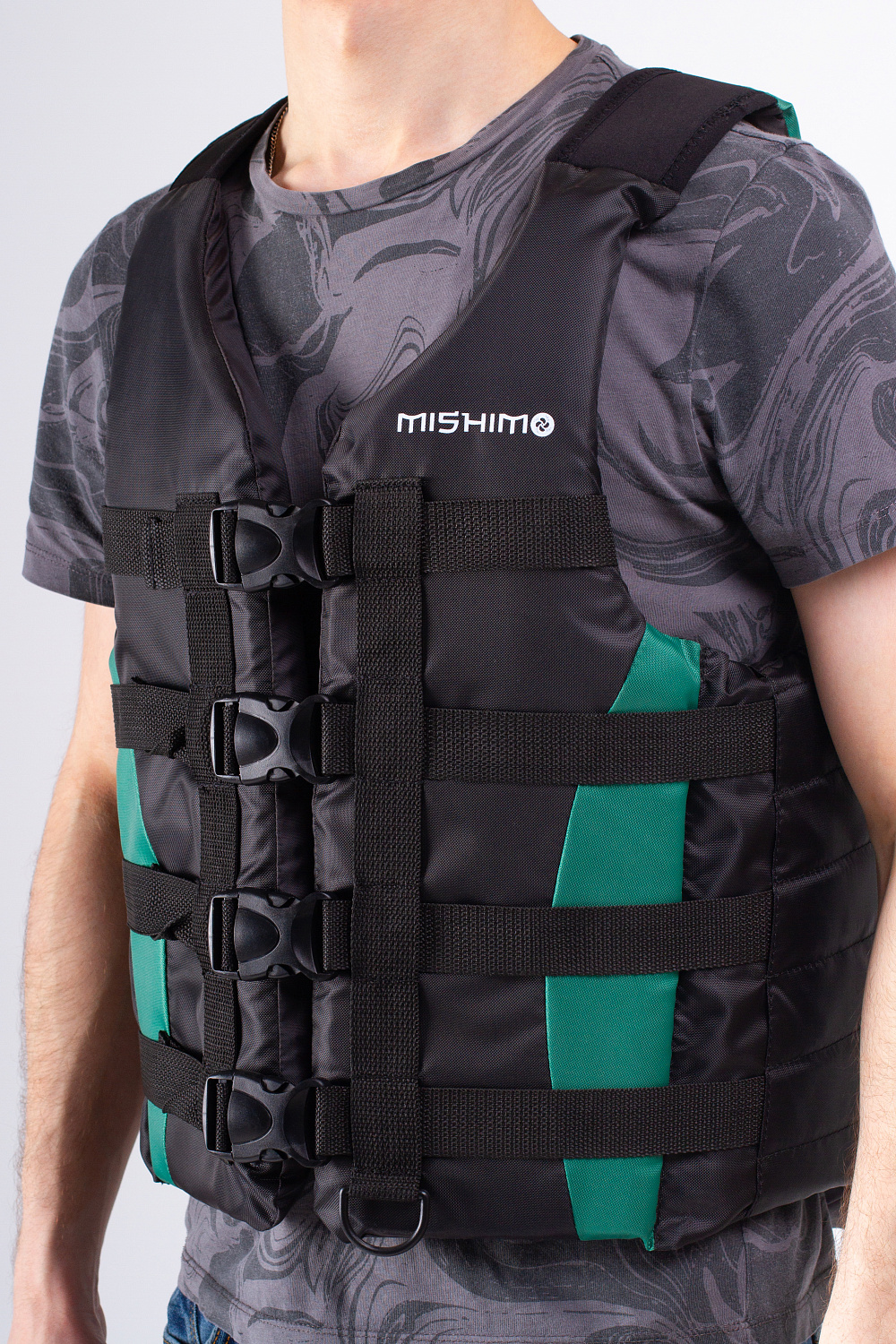 Жилет спасательный MISHIMO PRO Премиум качества Черно-зеленый в Грозном
