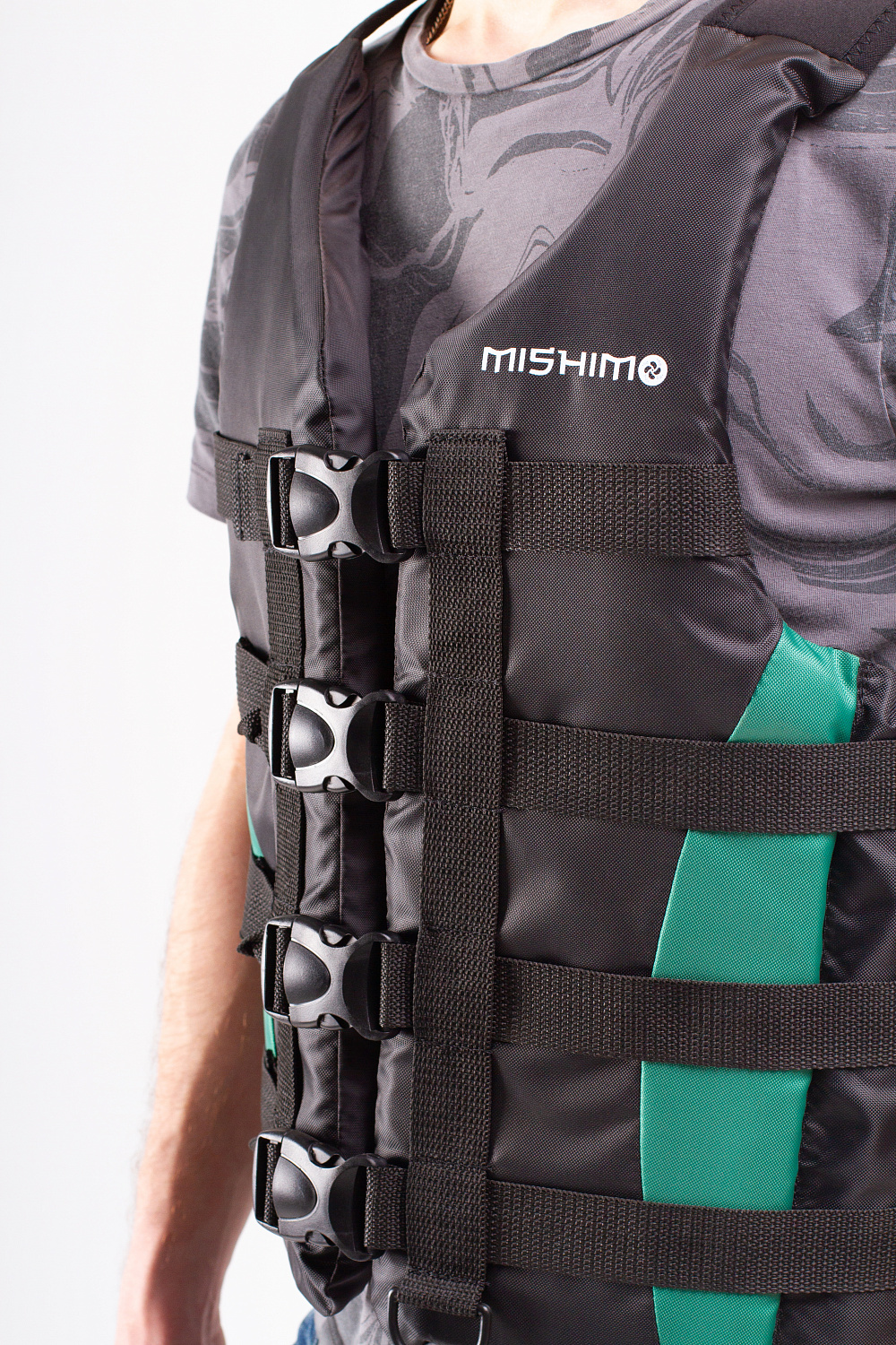 Жилет спасательный MISHIMO PRO Премиум качества Черно-зеленый в Грозном